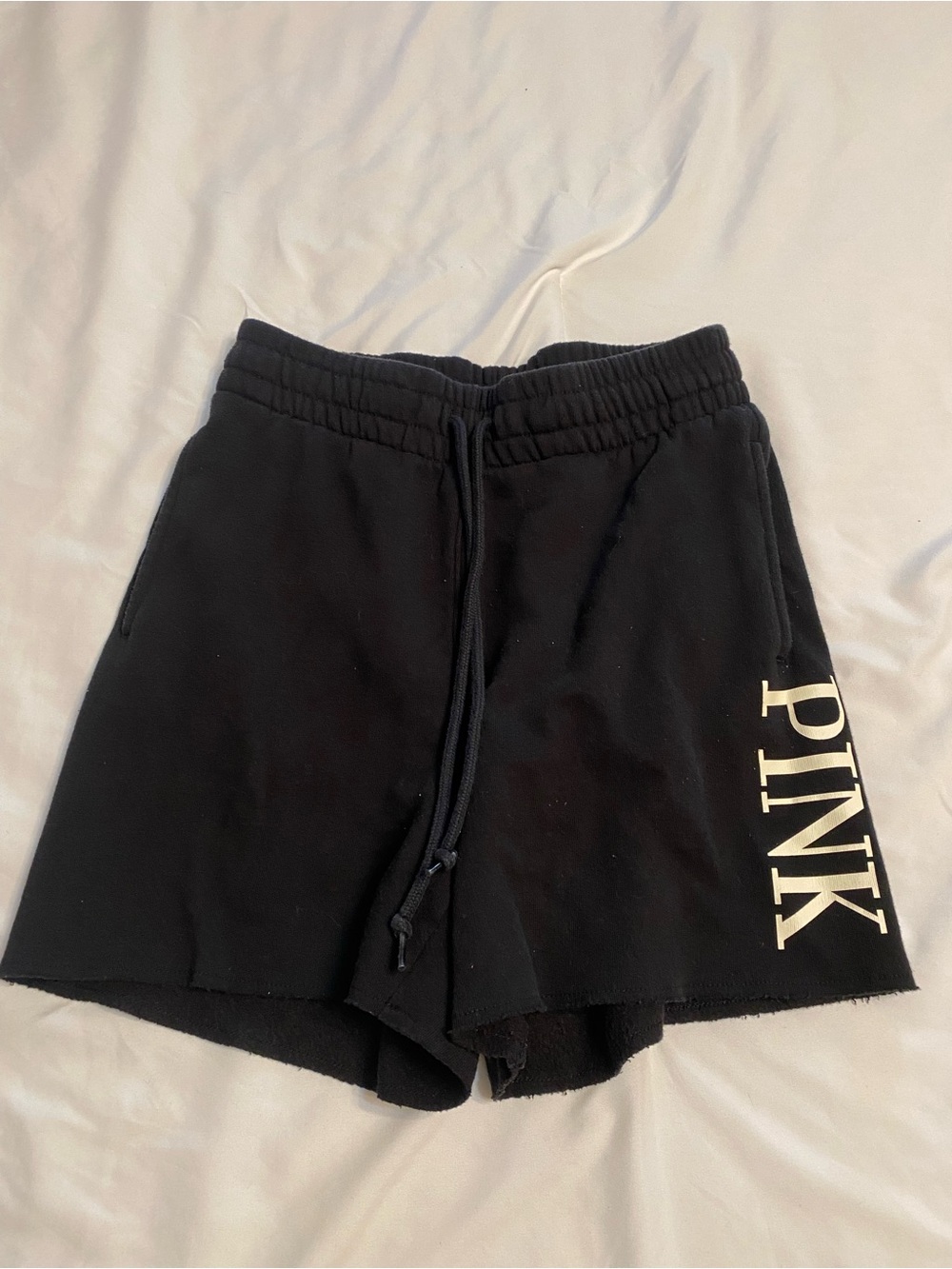 PINK Victoria's Secret Black Shorts with White Logo